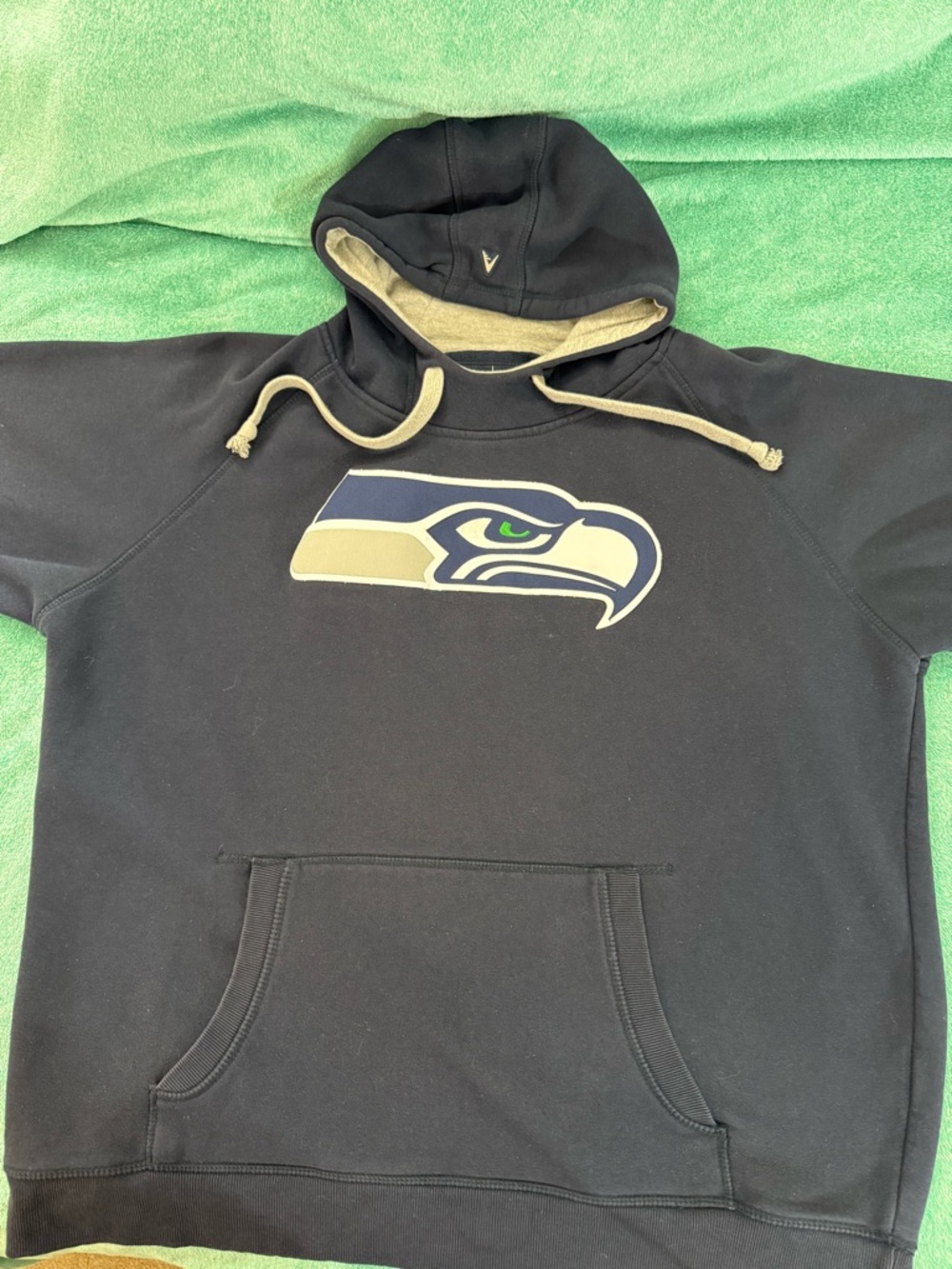 Adult 2XL Seattle Seahawks Antigua Hoodie Navy Heavy Logo Hoodie